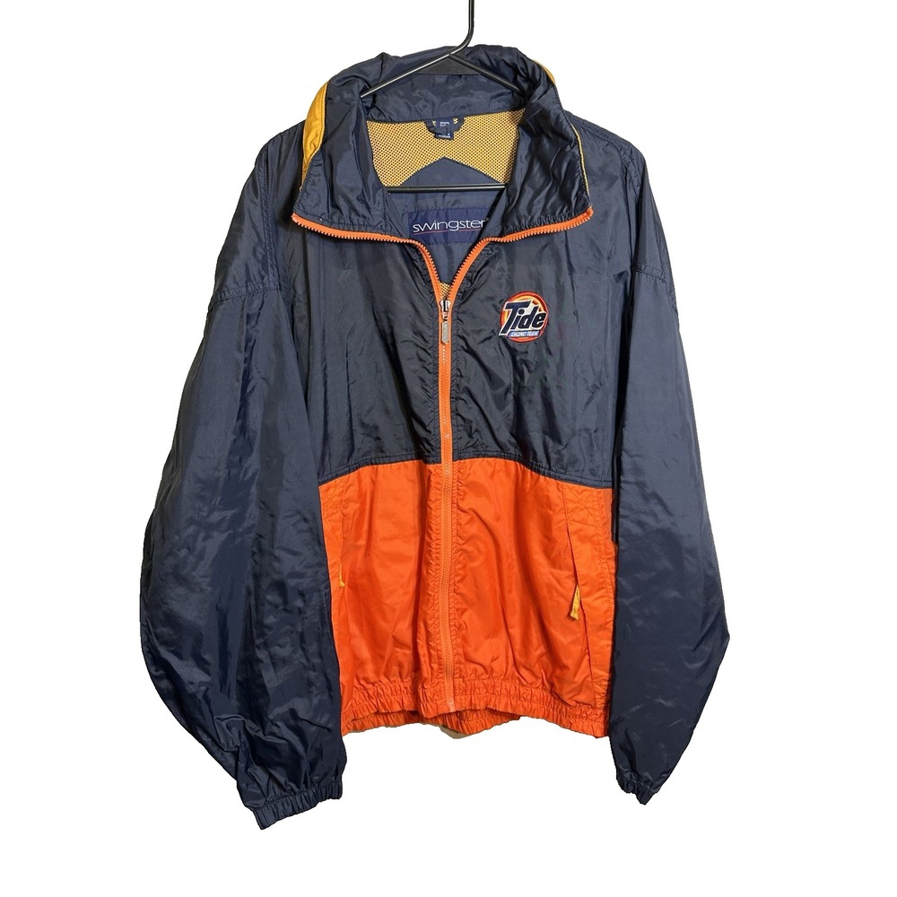 swingster mens full zip wind breaker jacket size XL extra large vintage‎ tide